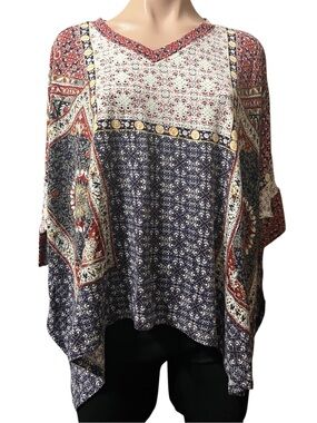Kyla Seo Relaxed Fit Boho Oversized Top 1/2 Sleeve
